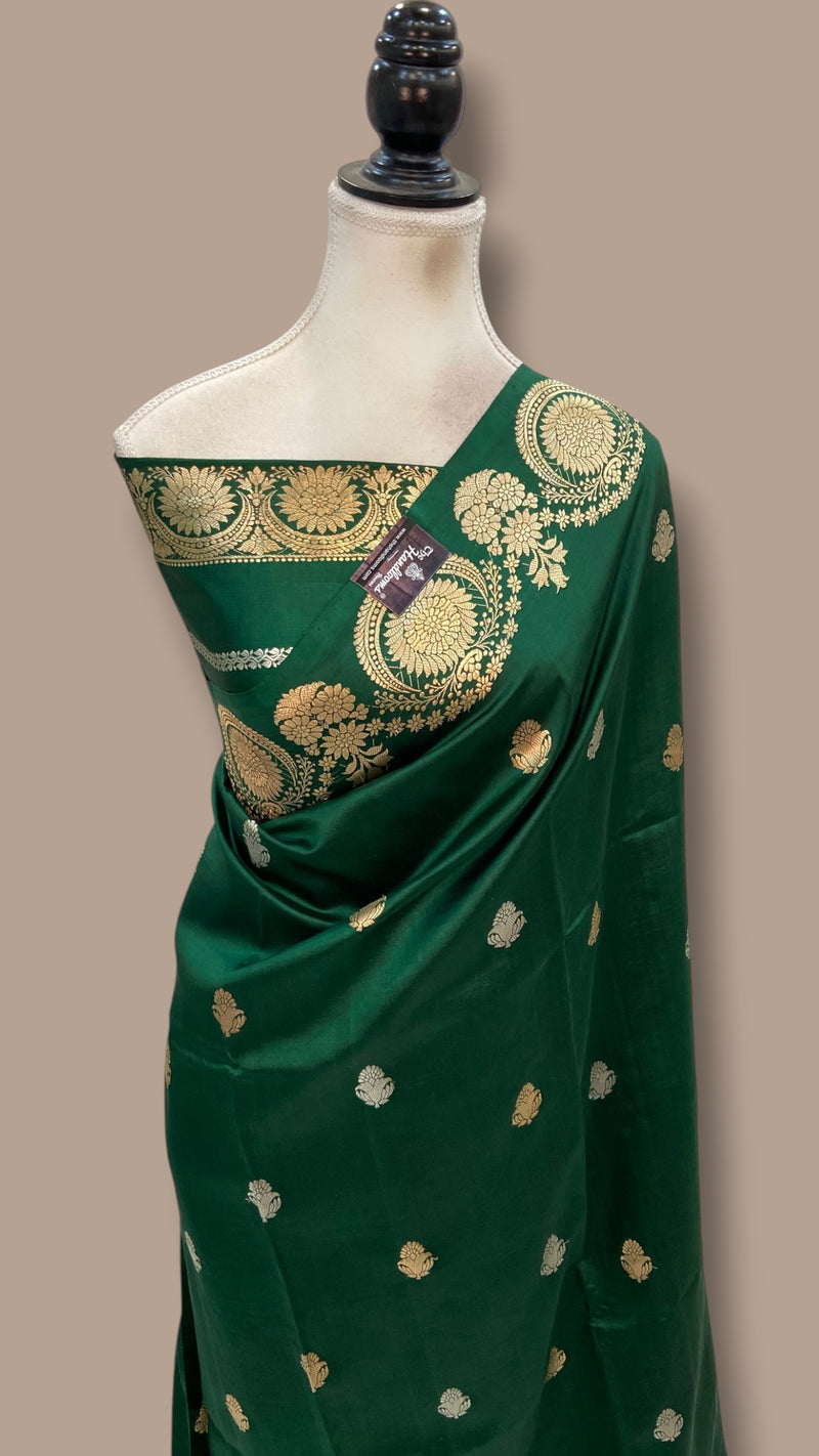Pure Katan Silk Banarasi Handloom Saree - All Over Kadua Motifs