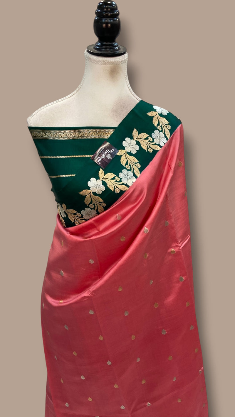 Pure Katan Silk Banarasi Handloom Saree - All Over Kadua Motifs