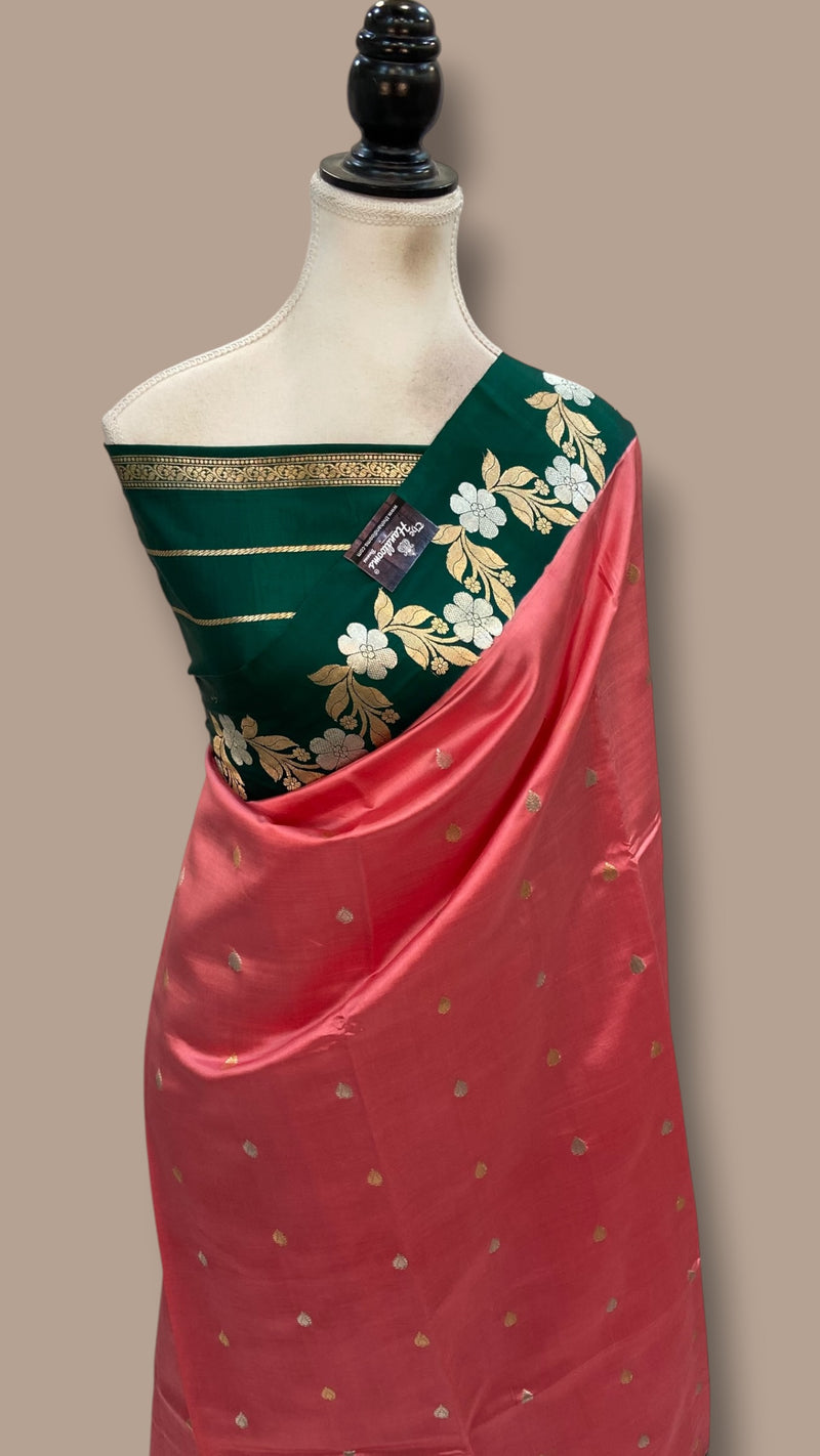 Pure Katan Silk Banarasi Handloom Saree - All Over Kadua Motifs