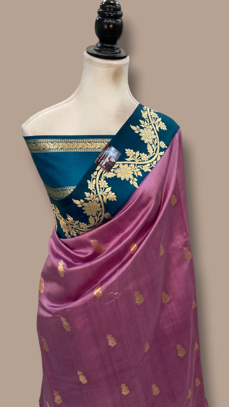Pure Katan Silk Banarasi Handloom Saree - All Over Kadua Motifs