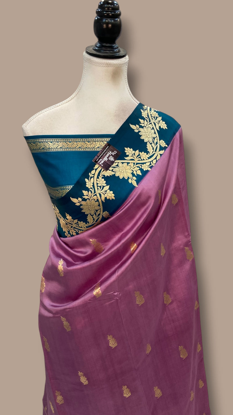 Pure Katan Silk Banarasi Handloom Saree - All Over Kadua Motifs