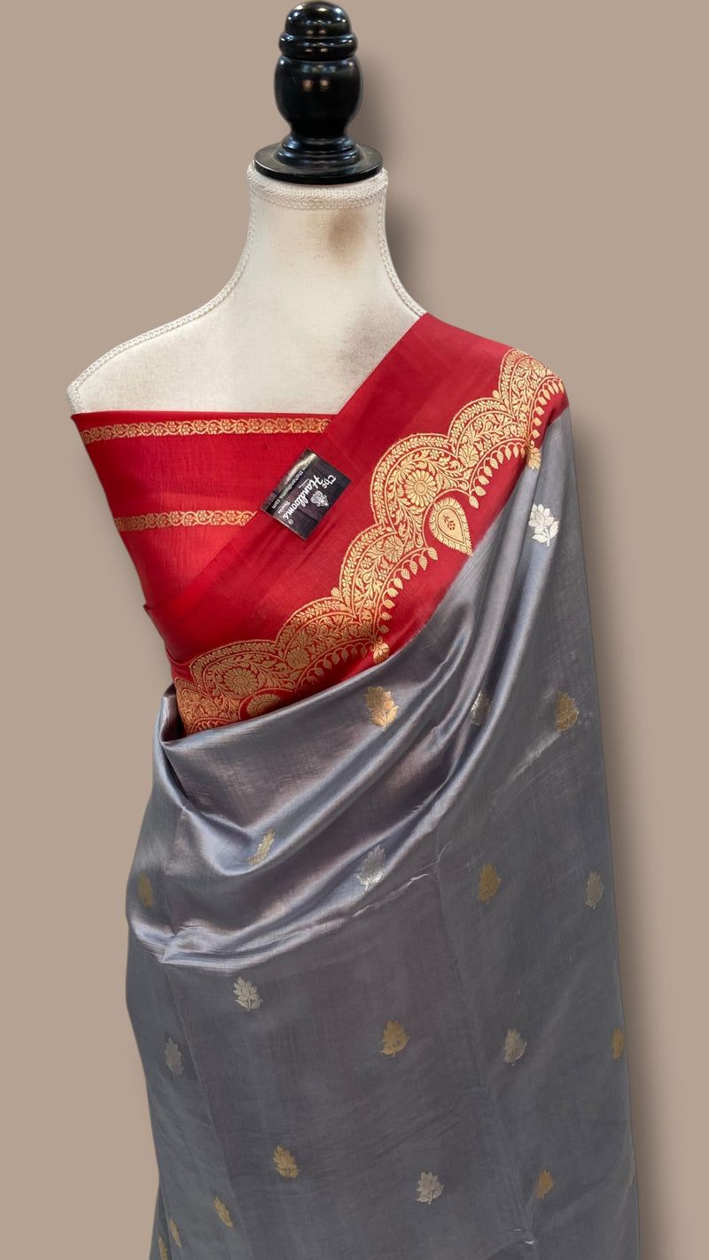 Pure Katan Silk Banarasi Handloom Saree - All Over Kadua Motifs