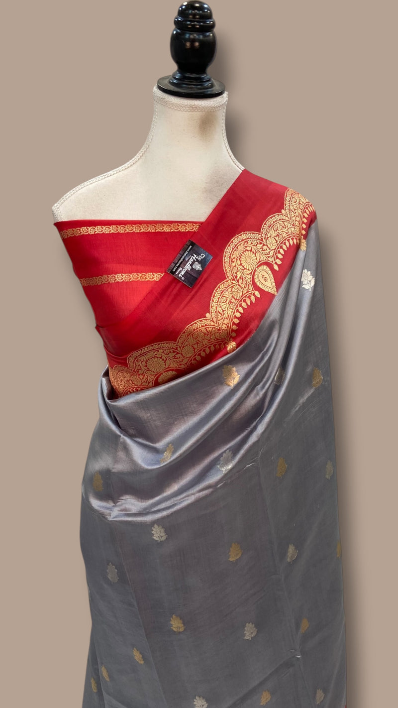 Pure Katan Silk Banarasi Handloom Saree - All Over Kadua Motifs