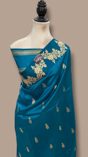 Pure Katan Silk Banarasi Handloom Saree - All Over Kadua Motifs - The Handlooms