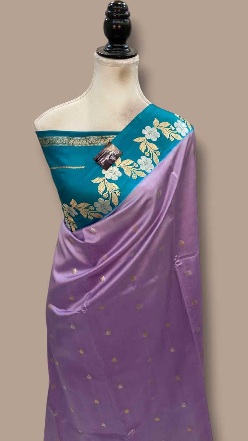 Pure Katan Silk Banarasi Handloom Saree - All Over Kadua Motifs