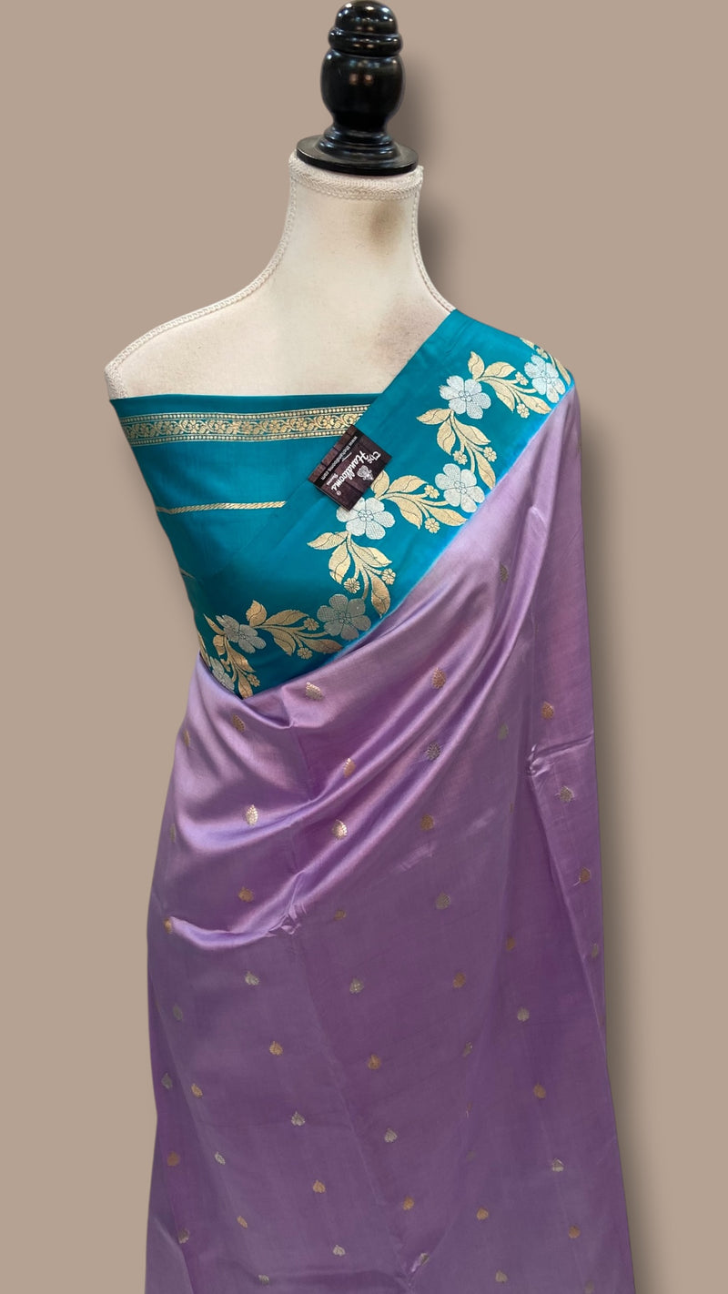 Pure Katan Silk Banarasi Handloom Saree - All Over Kadua Motifs