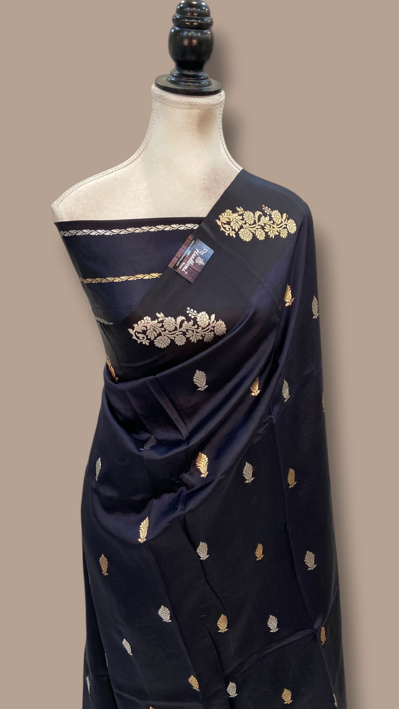 Pure Katan Silk Banarasi Handloom Saree - All Over Kadua Motifs - The Handlooms