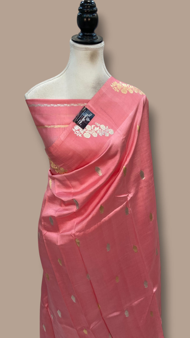 Pure Katan Silk Banarasi Handloom Saree - All Over Kadua Motifs - The Handlooms