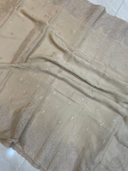 Pure Georgette Chikankari Handloom Banarasi Saree - The Handlooms