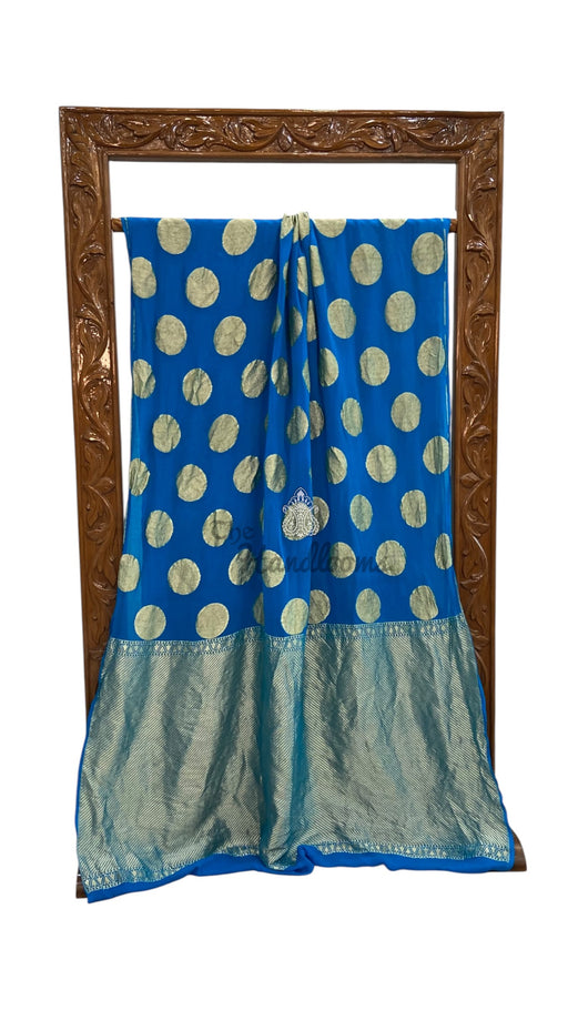 Pure Khaddi Georgette Handloom Banarasi Saree - Water Zari - The Handlooms