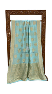 Pure Khaddi Georgette Handloom Banarasi Saree - Water Zari - The Handlooms