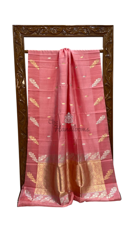 Pure Katan Silk Banarasi Handloom Saree - All Over Kadua Motifs - The Handlooms