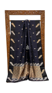 Pure Katan Silk Banarasi Handloom Saree - All Over Kadua Motifs - The Handlooms