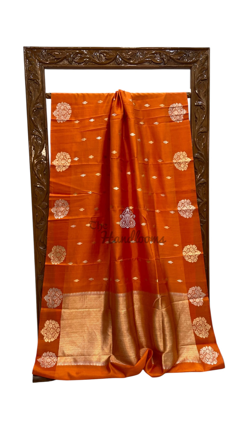 Pure Katan Silk Banarasi Handloom Saree - All Over Kadua Motifs - The Handlooms