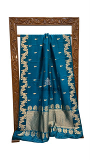 Pure Katan Silk Banarasi Handloom Saree - All Over Kadua Motifs - The Handlooms