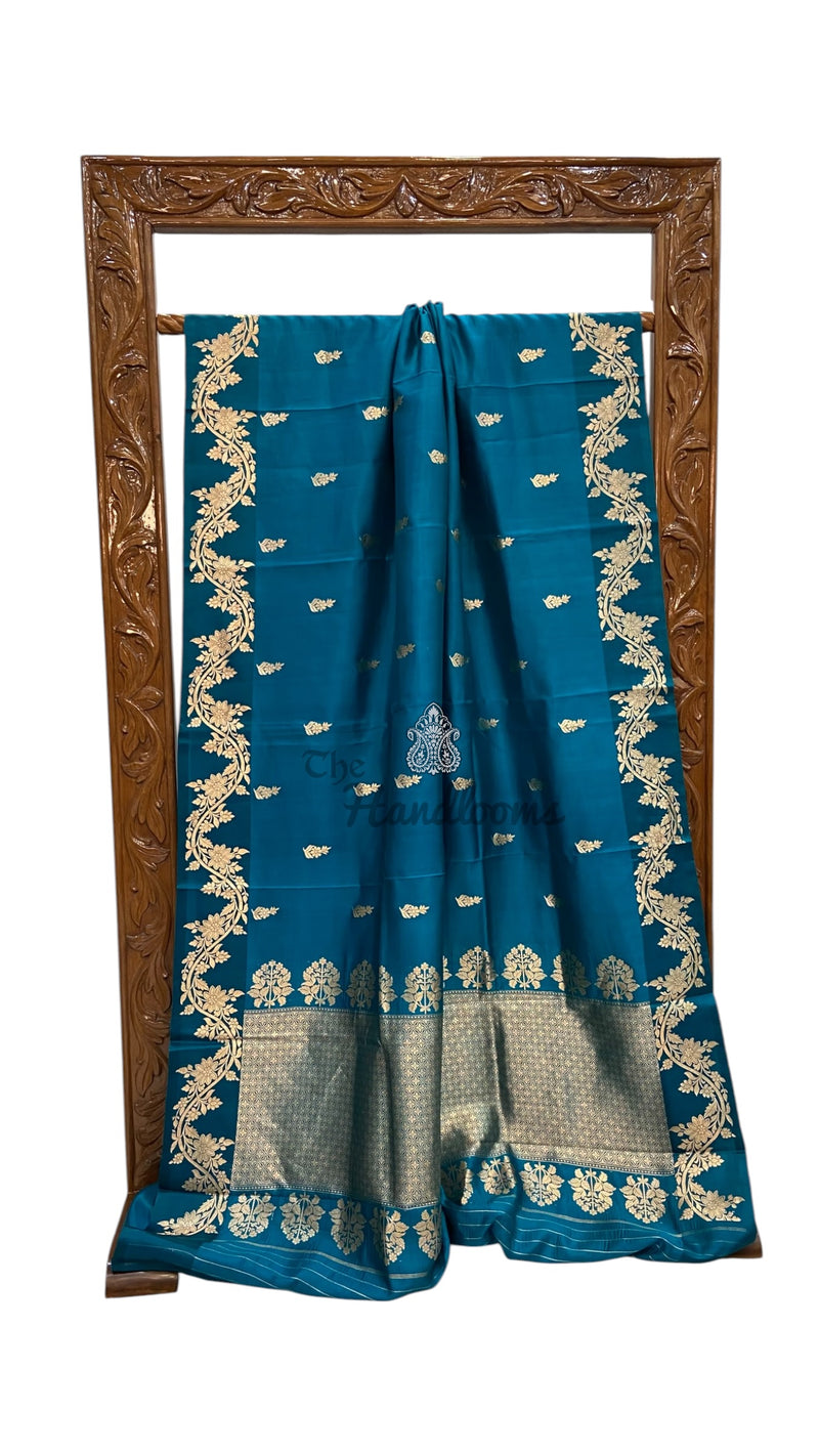 Pure Katan Silk Banarasi Handloom Saree - All Over Kadua Motifs - The Handlooms