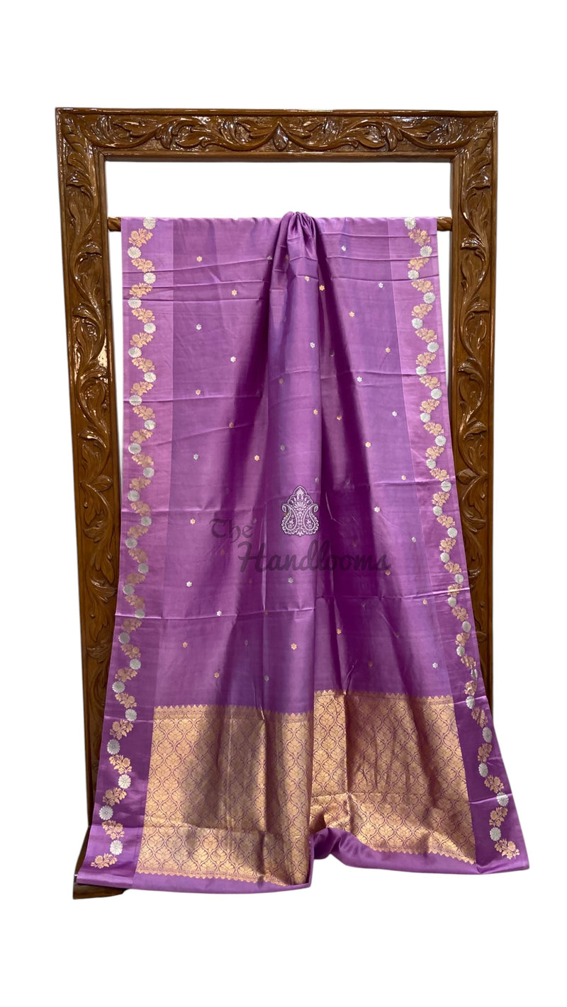 Pure Katan Silk Banarasi Handloom Saree - All Over Kadua Motifs - The Handlooms