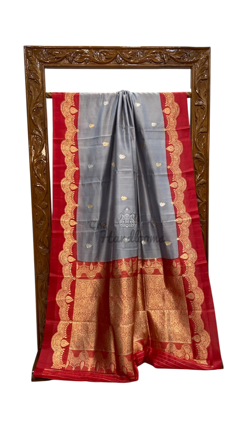 Pure Katan Silk Banarasi Handloom Saree - All Over Kadua Motifs