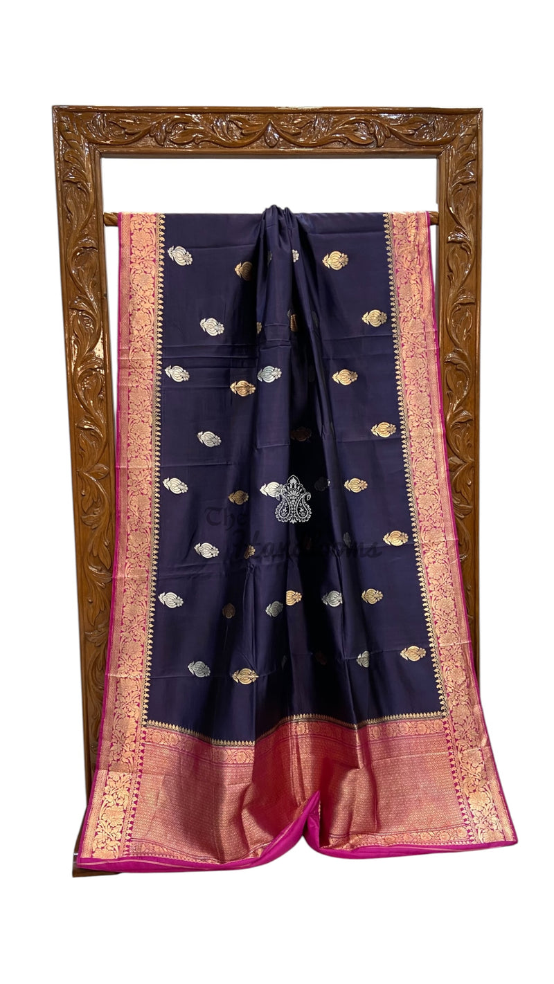 Pure Katan Silk Banarasi Handloom Saree - All Over Kadua Motifs