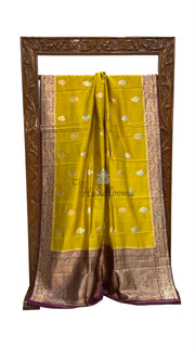 Pure Katan Silk Banarasi Handloom Saree - All Over Kadua Motifs - The Handlooms