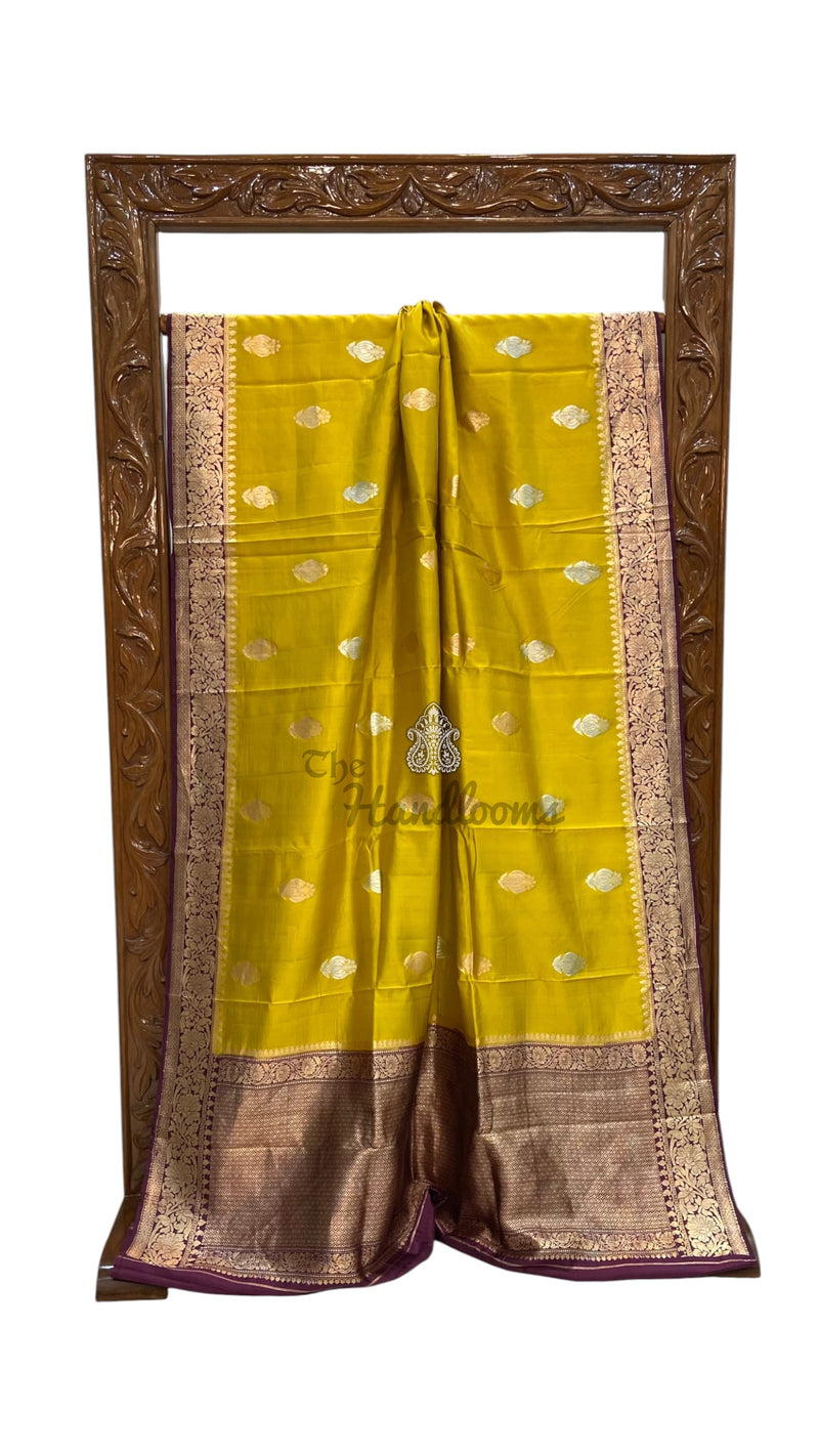 Pure Katan Silk Banarasi Handloom Saree - All Over Kadua Motifs - The Handlooms