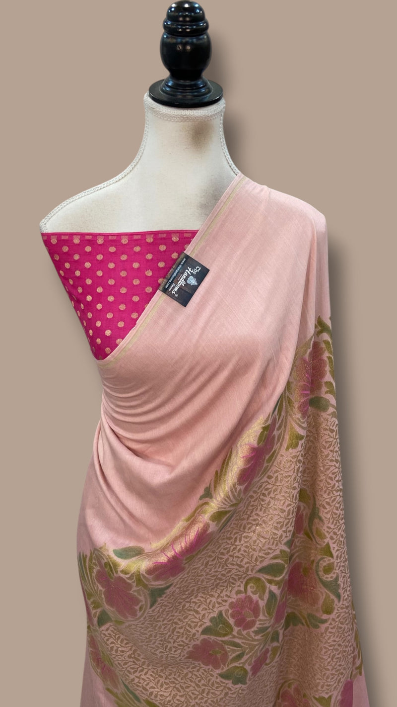 Pure Moonga Silk Handloom Banarasi Saree - The Handlooms