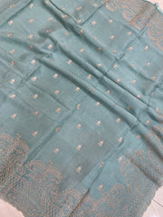 Pure Georgette Chikankari Handloom Banarasi Saree - The Handlooms