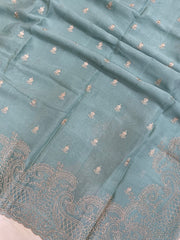 Pure Georgette Chikankari Handloom Banarasi Saree - The Handlooms