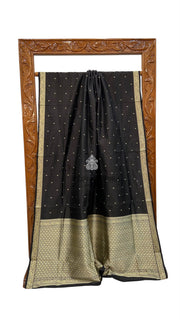 Pure Katan Silk Reshmi Zari Banarasi Handloom Saree - The Handlooms