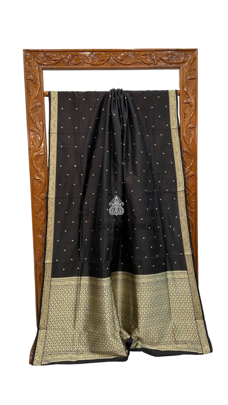 Pure Katan Silk Reshmi Zari Banarasi Handloom Saree - The Handlooms