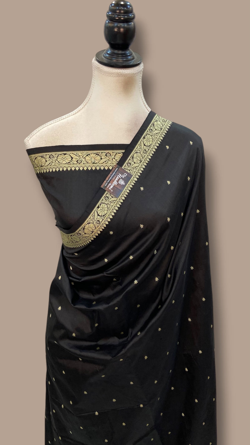 Pure Katan Silk Reshmi Zari Banarasi Handloom Saree - The Handlooms