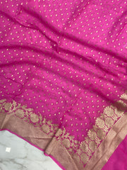 Pure Khaddi Georgette Dupatta - water zari - The Handlooms