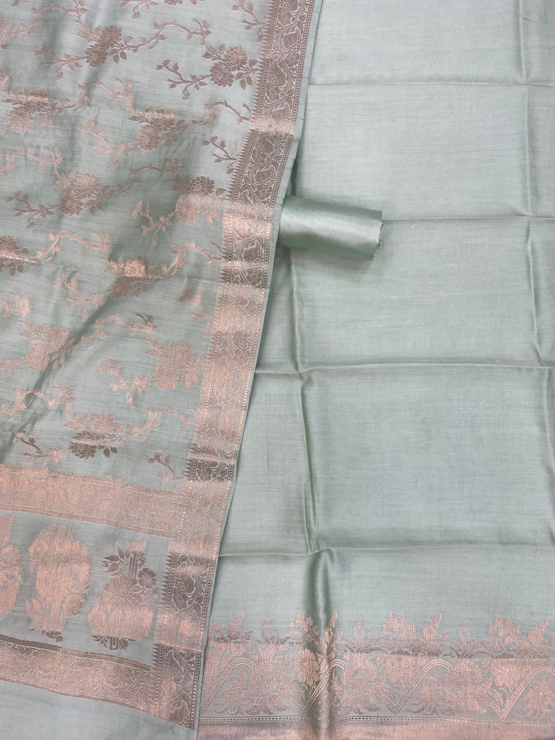 Pure Chiniya Silk Handlooms Banarasi Dress material - The Handlooms