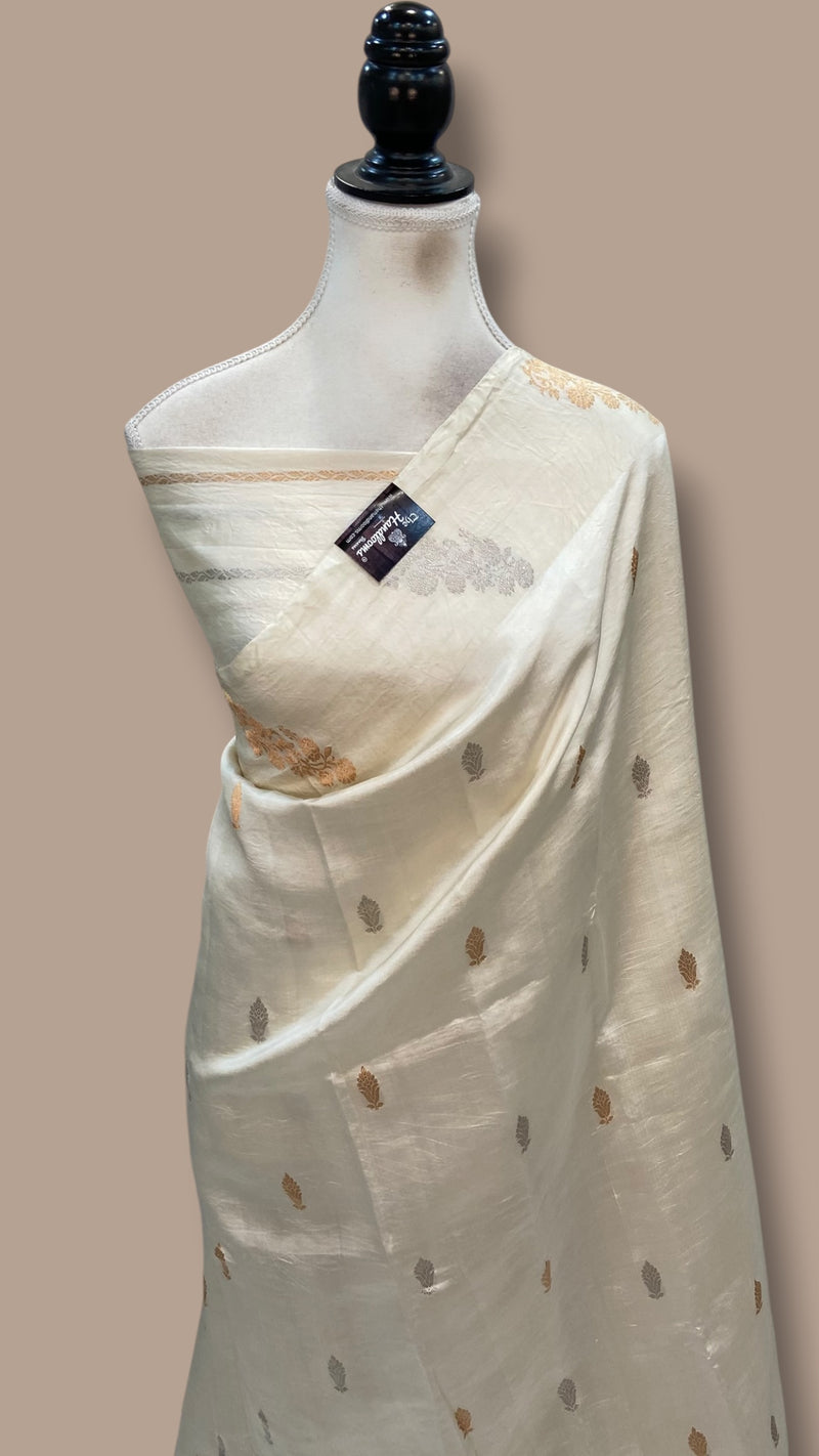 Pure Katan Silk Banarasi Handloom Saree - All Over Kadua Motifs - The Handlooms