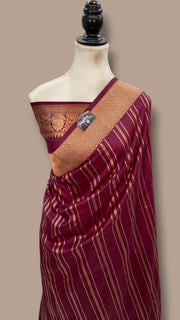 Pure Katan Silk Banarasi Handloom Saree - All Over Kadua Motifs - The Handlooms