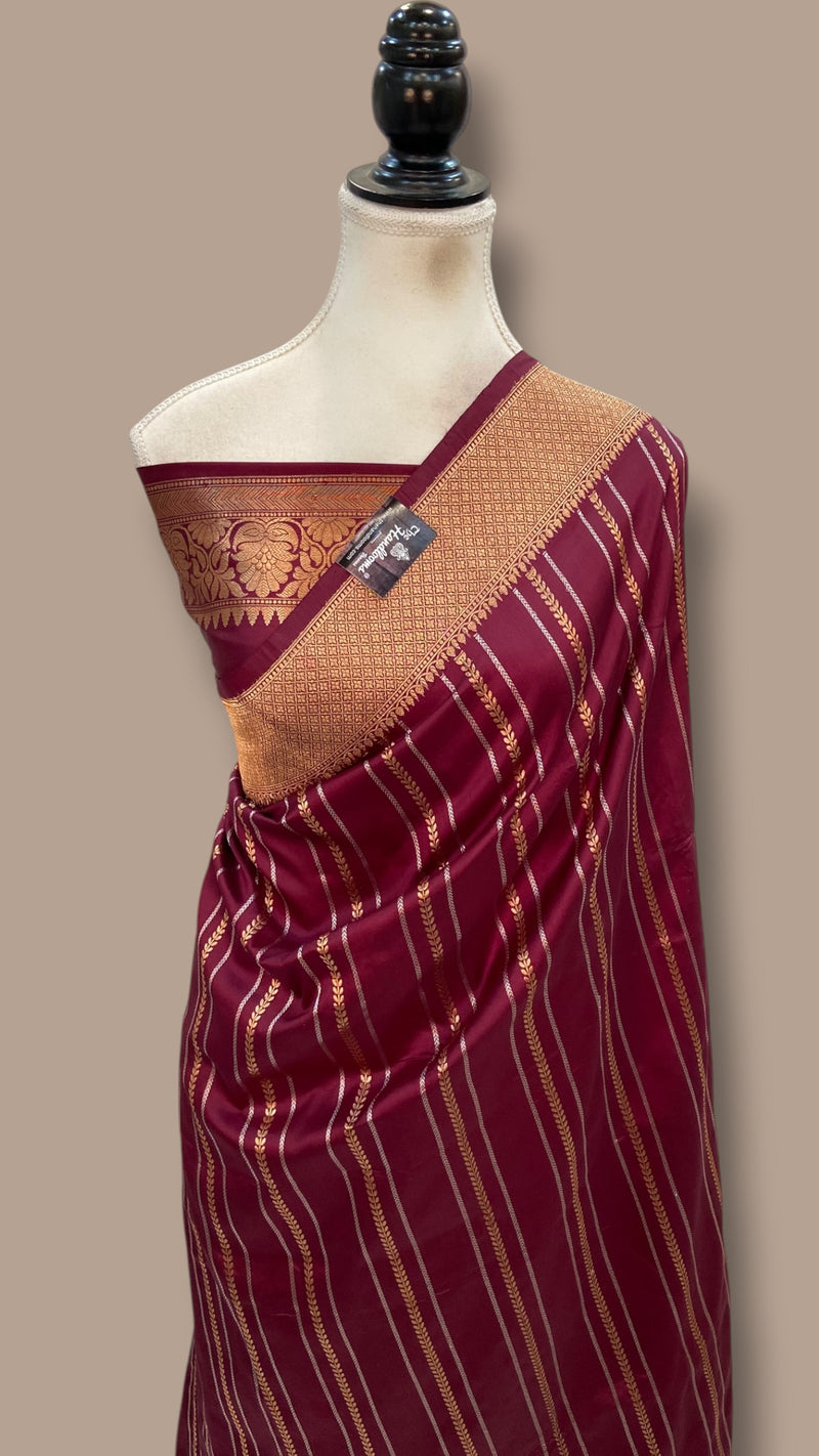 Pure Katan Silk Banarasi Handloom Saree - All Over Kadua Motifs - The Handlooms