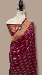 Pure Katan Silk Banarasi Handloom Saree - All Over Kadua Motifs - The Handlooms