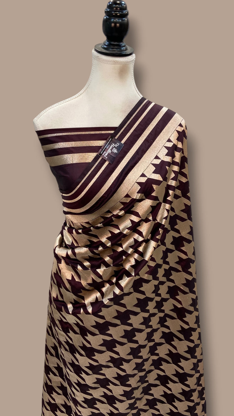Pure Katan Silk Banarasi Handloom Saree - All Over Jaal Work - The Handlooms