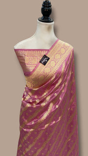 Pure Katan Silk Banarasi Handloom Saree - All Over Kadiyal Jaal Work - The Handlooms