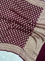 Khaddi Georgette Handloom Banarasi Dupatta - The Handlooms