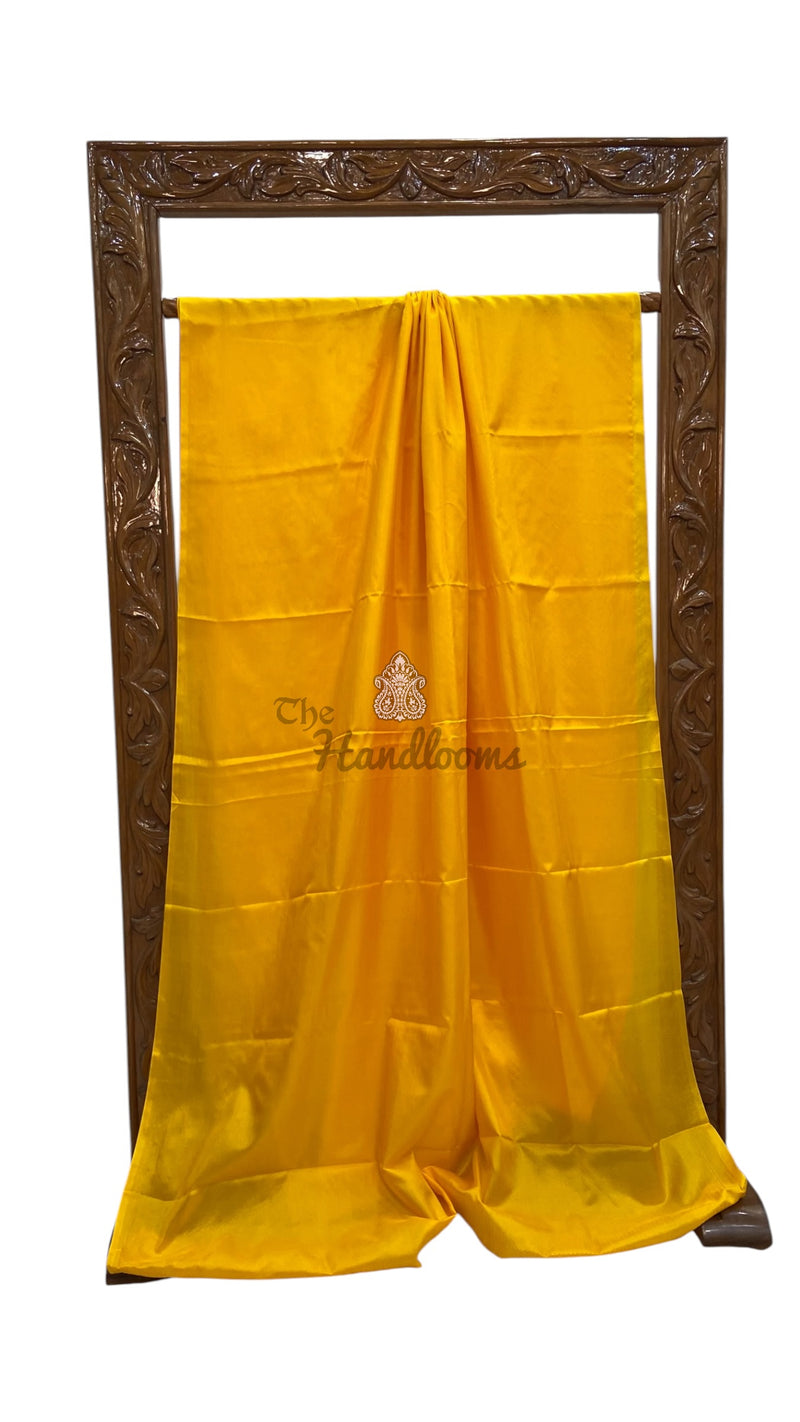 Pure Katan Silk Handloom Banarasi Saree - Plain - The Handlooms