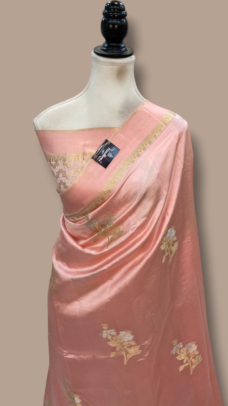 Pure Mango Silk Banarasi Handloom Saree - The Handlooms