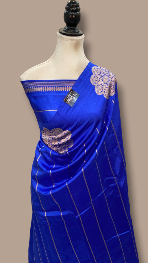 Pure Katan Silk Banarasi Handloom Saree - All Over Chex - The Handlooms