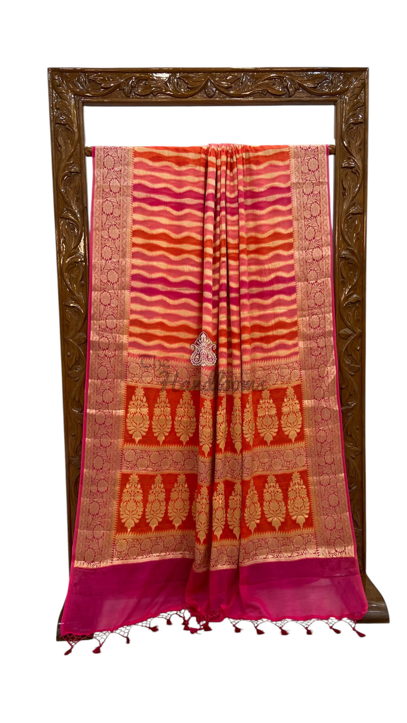Rangkat Pure Chiffon Khaddi Banarasi Saree - The Handlooms