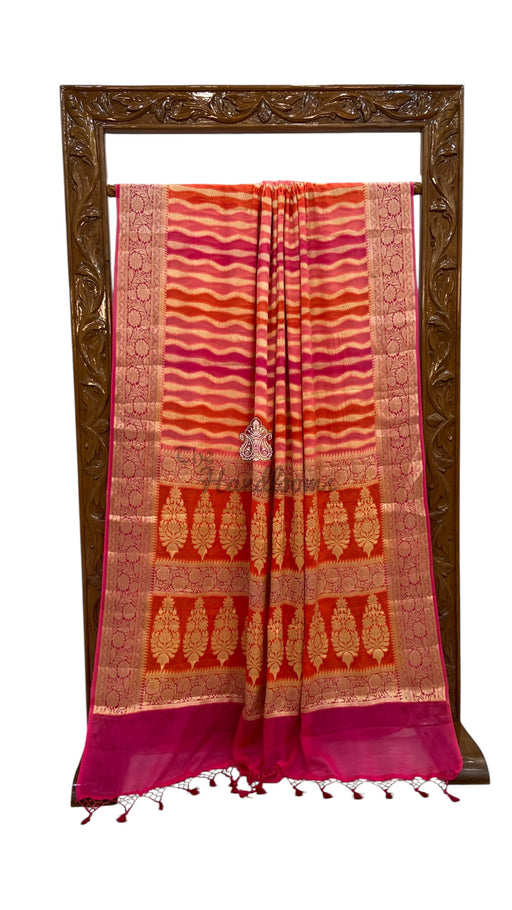 Rangkat Pure Chiffon Khaddi Banarasi Saree - The Handlooms