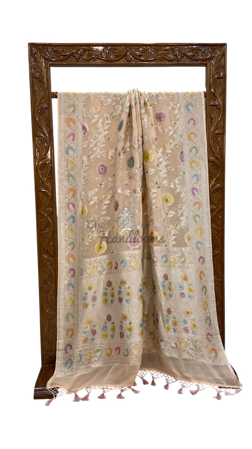 Pure Khaddi Georgette Banarasi Saree - Water Zari - The Handlooms