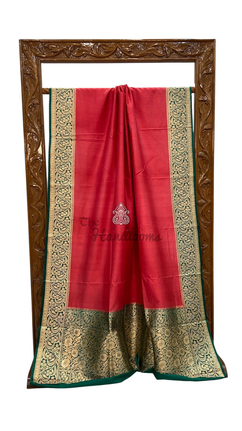 Pure Katan Silk Banarasi Handloom Saree - All Over Kadua Motifs - The Handlooms