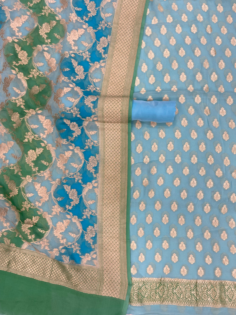 Khaddi Georgette Banarasi Dress material - The Handlooms