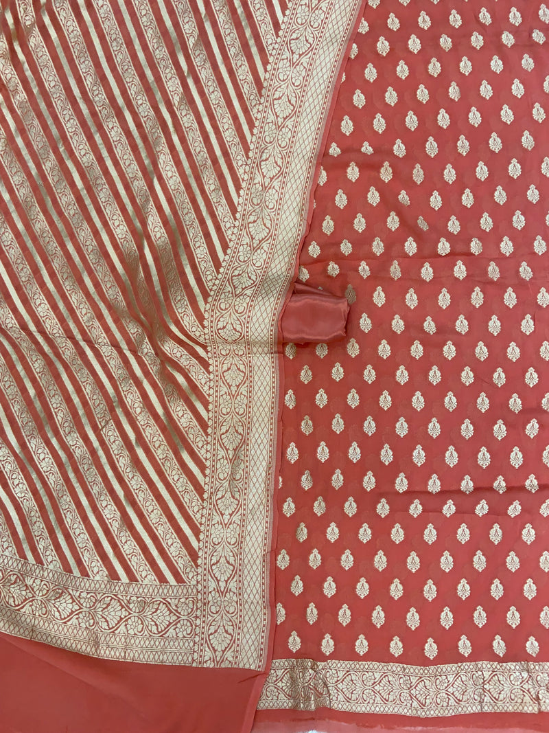 Khaddi Georgette Banarasi Dress material - The Handlooms