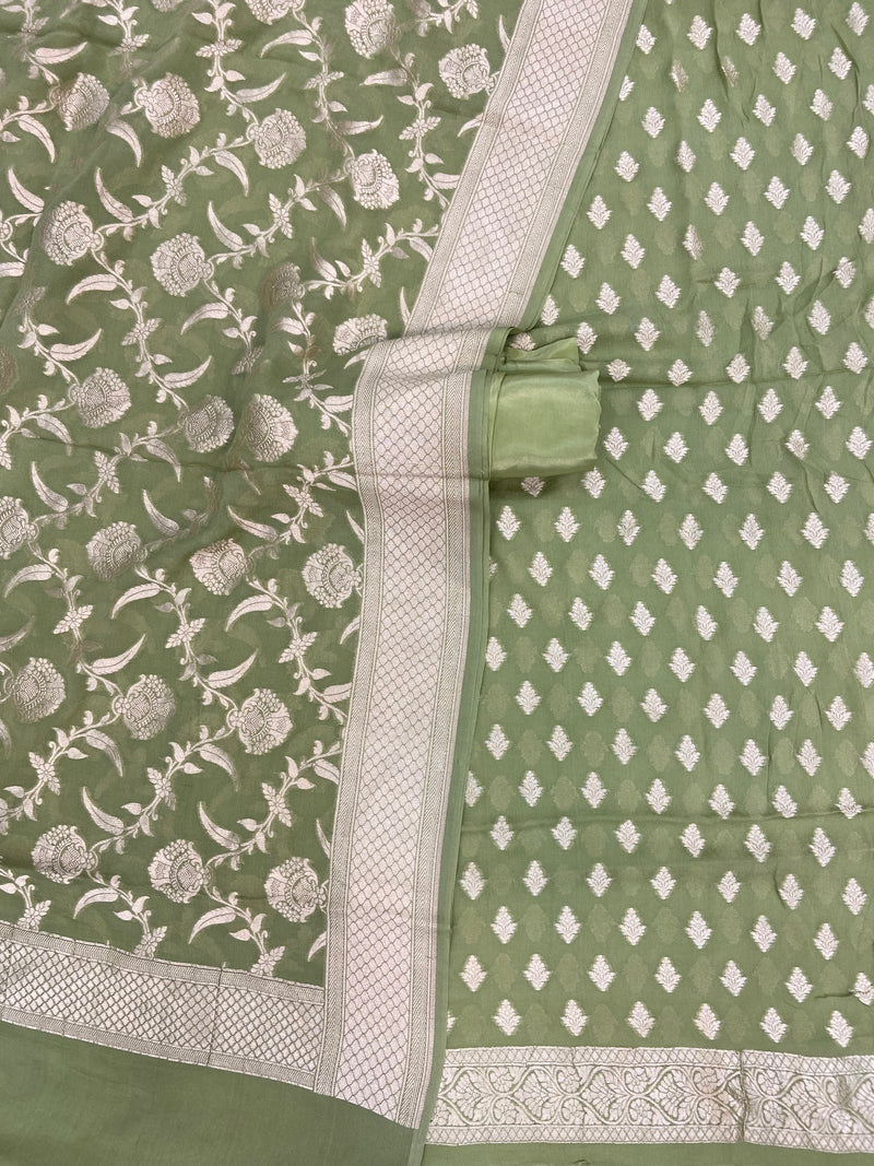 Khaddi Georgette Banarasi Dress material - The Handlooms